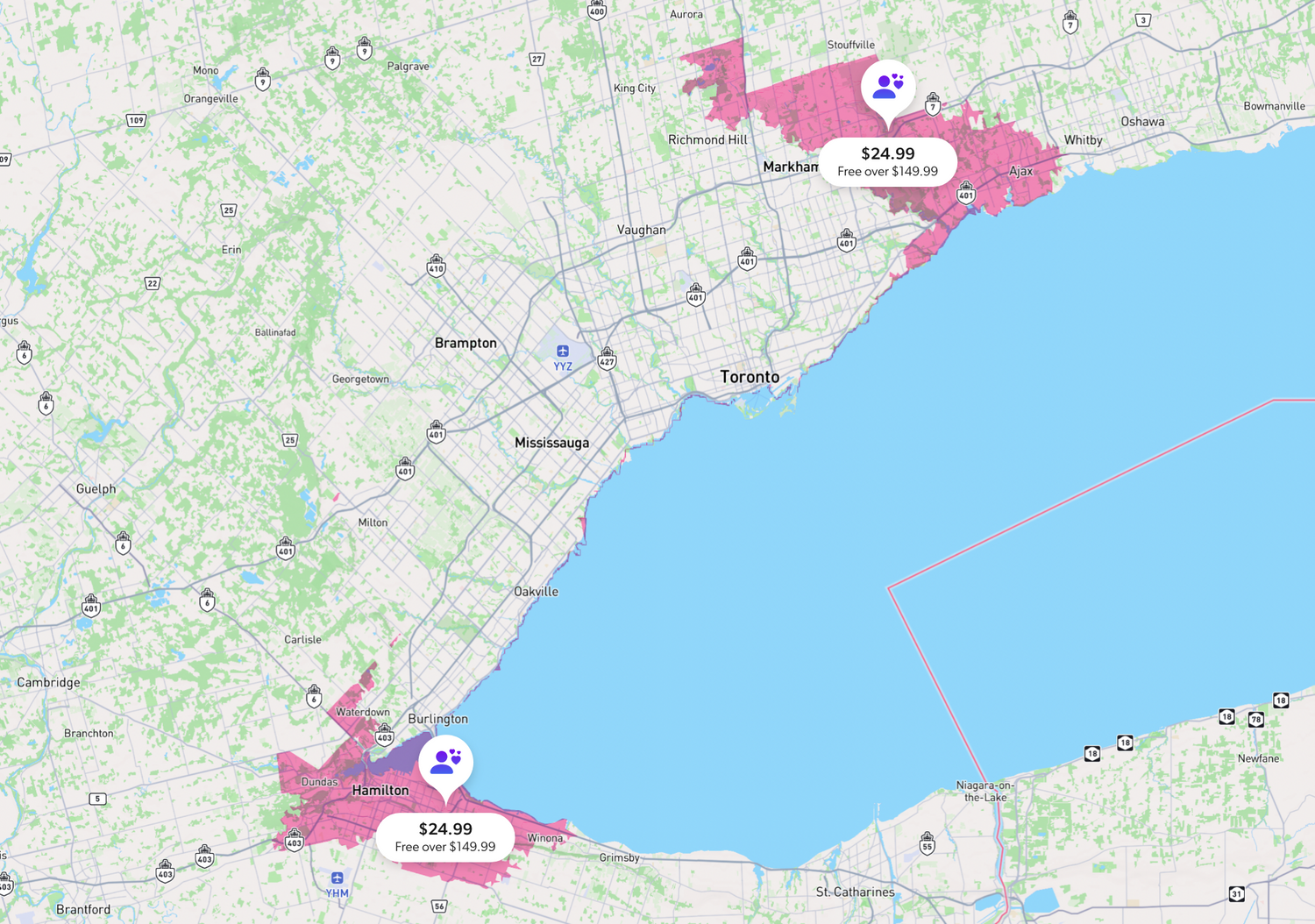 Local Delivery Rates (Zone 2)