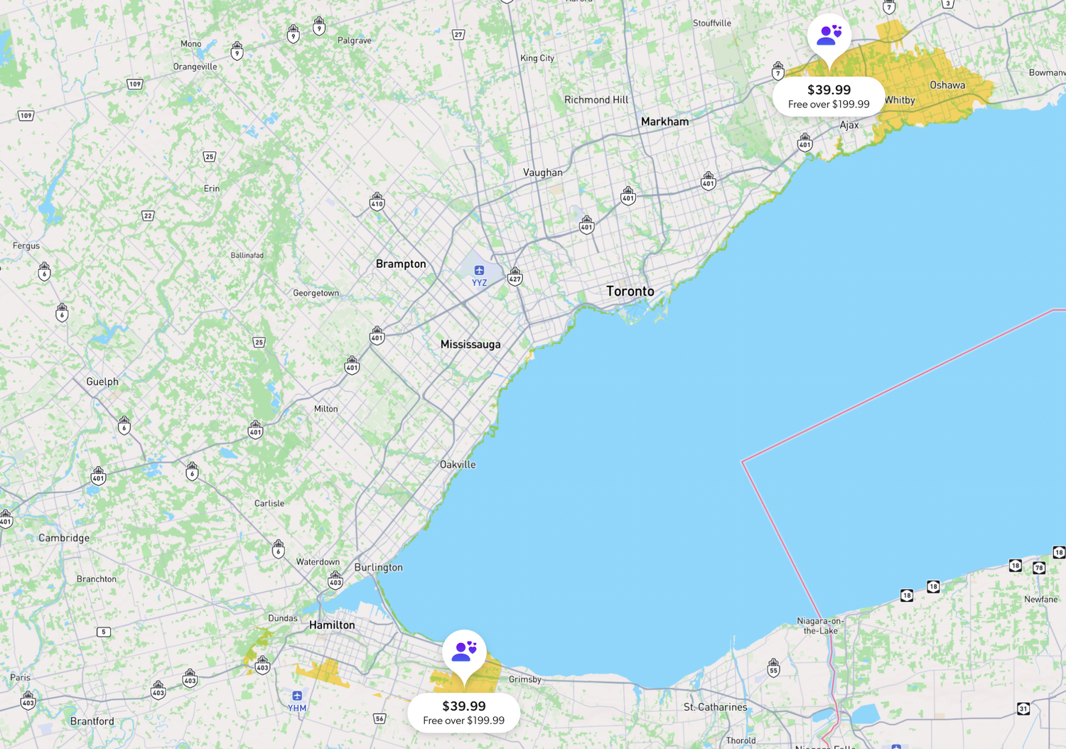 Local Delivery Rates (Zone 3)